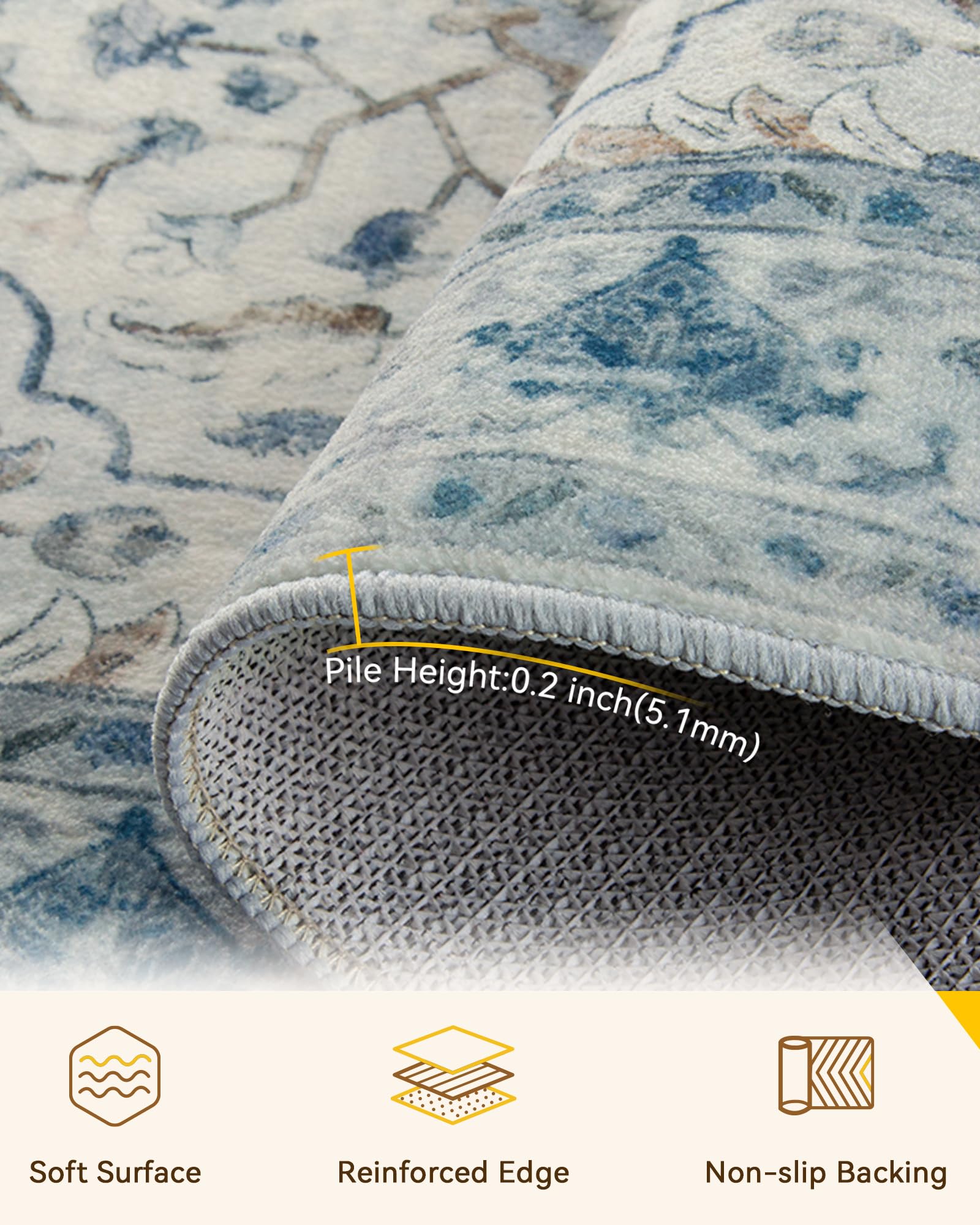 RELEANY folded rug in compact packaging highlighting easy storage and transport