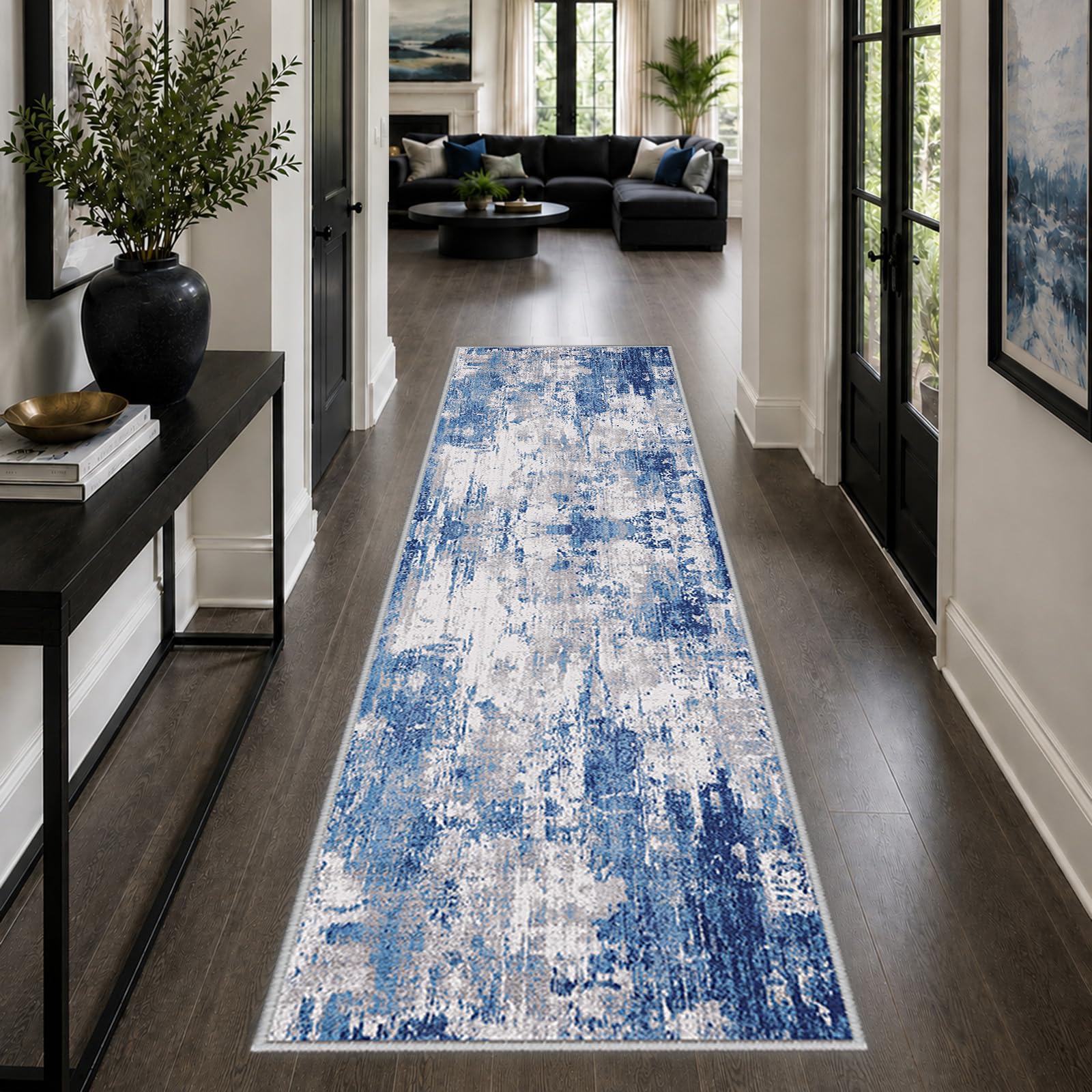 RELEANY wiping a spill on runner showing water-repellent quick-clean benefit