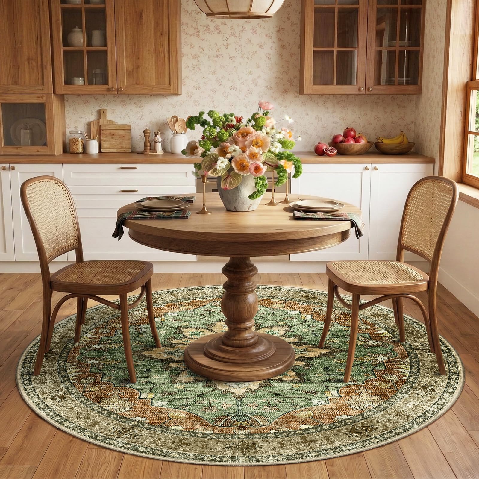 RELEANY close-up of vintage sunflower print showing pattern clarity and warmth
