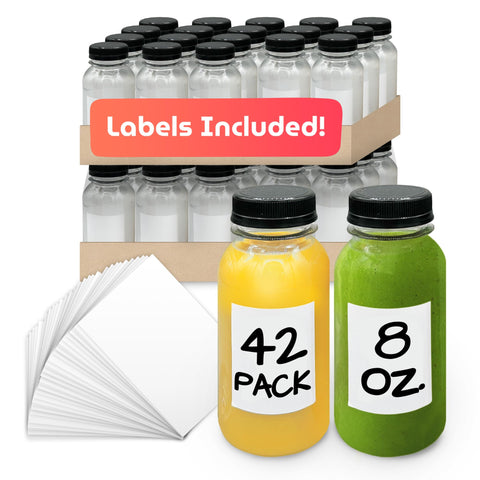 Reli front pack showing 42 clear bottles and caps for organized storage