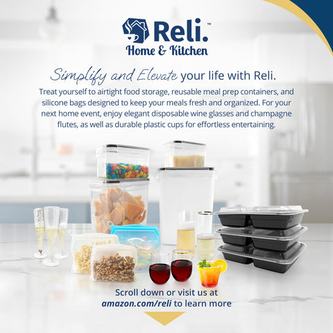 Reli kitchen scene with container near mixing bowl showing quick access while baking