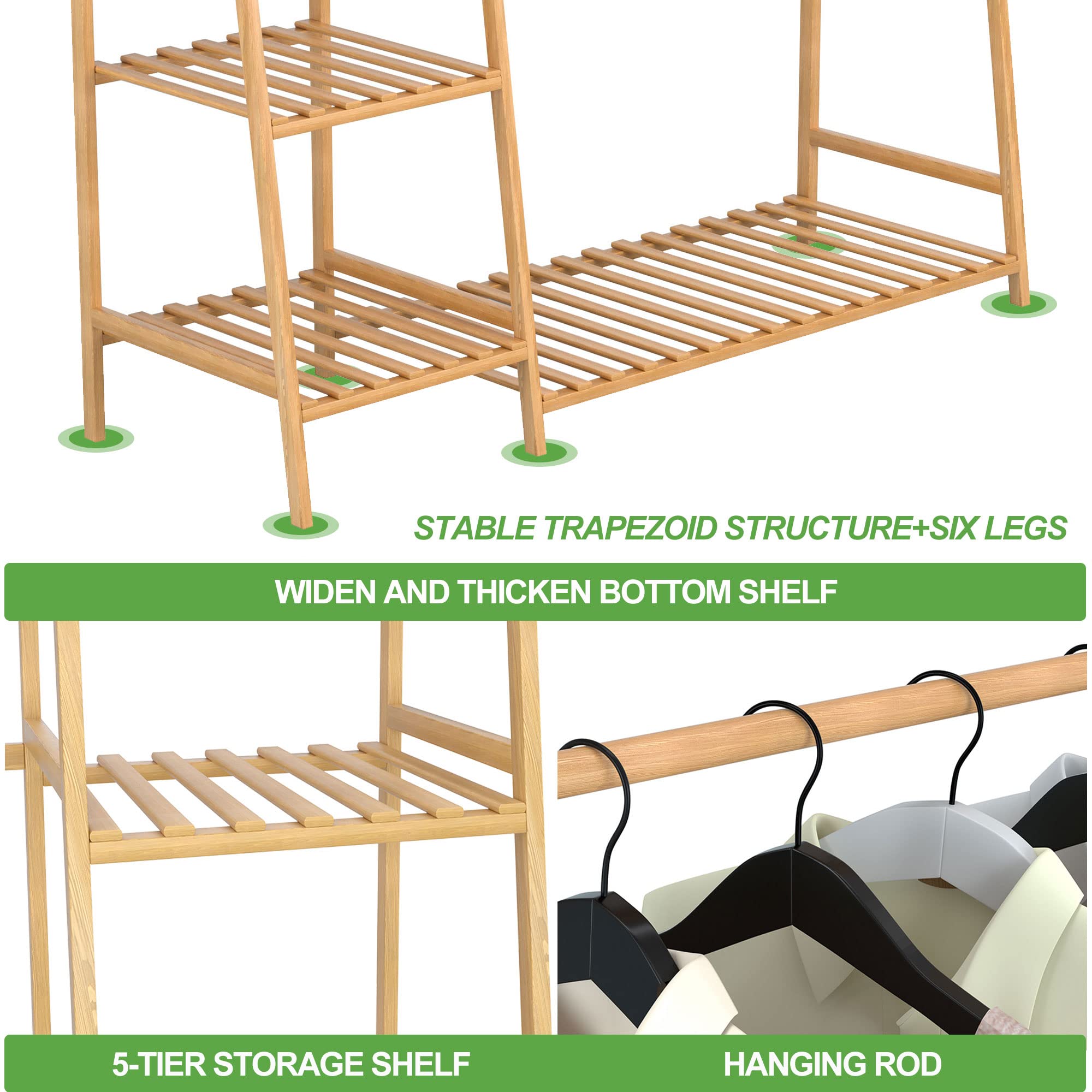 RELIANCER bamboo bottom shelf with shoes showing organized footwear benefit