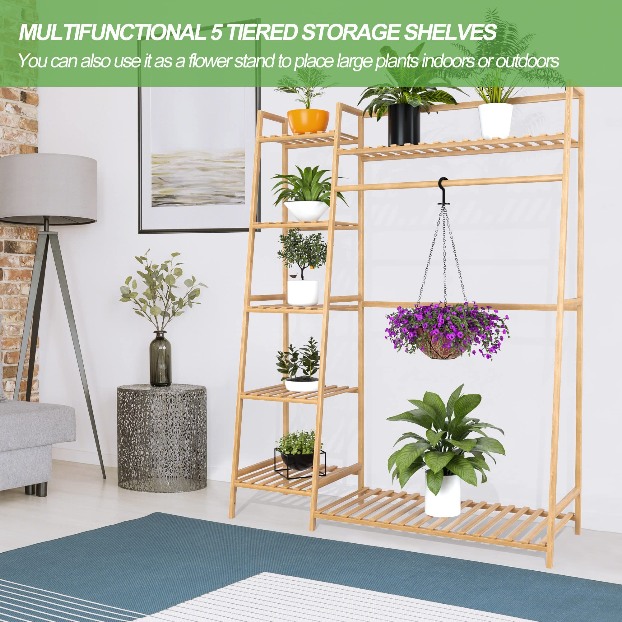 RELIANCER bamboo rack in bedroom showing space-saving and styling benefit