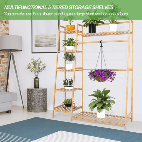 RELIANCER bamboo rack in bedroom showing space-saving and styling benefit