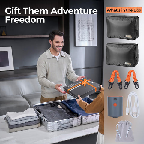 Relime bags next to hand to show size and packing capacity benefit