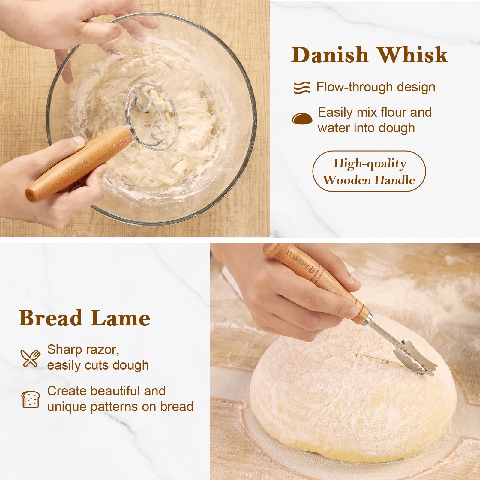 REMEIT linen liners folded showing nonstick surface and easy release