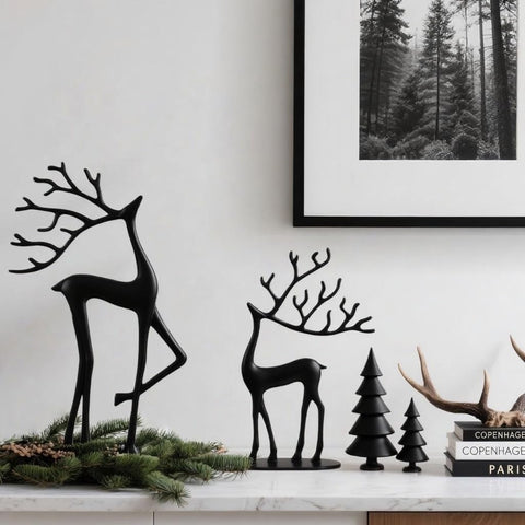 Remenna detailed close-up of antlers highlighting artisanal cast aluminum craftsmanship