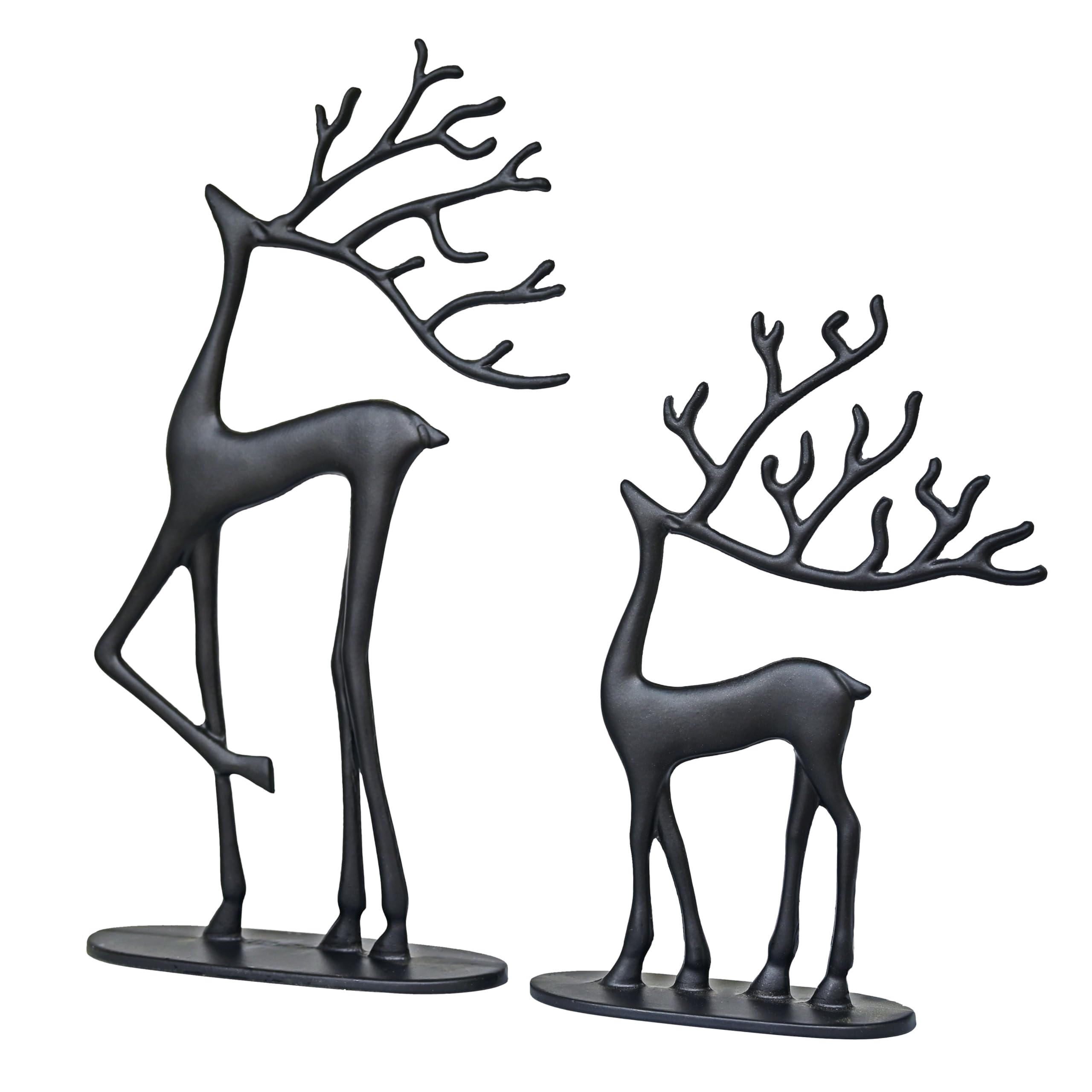 Remenna deer next to stacked books showing size and scale for tabletop placement