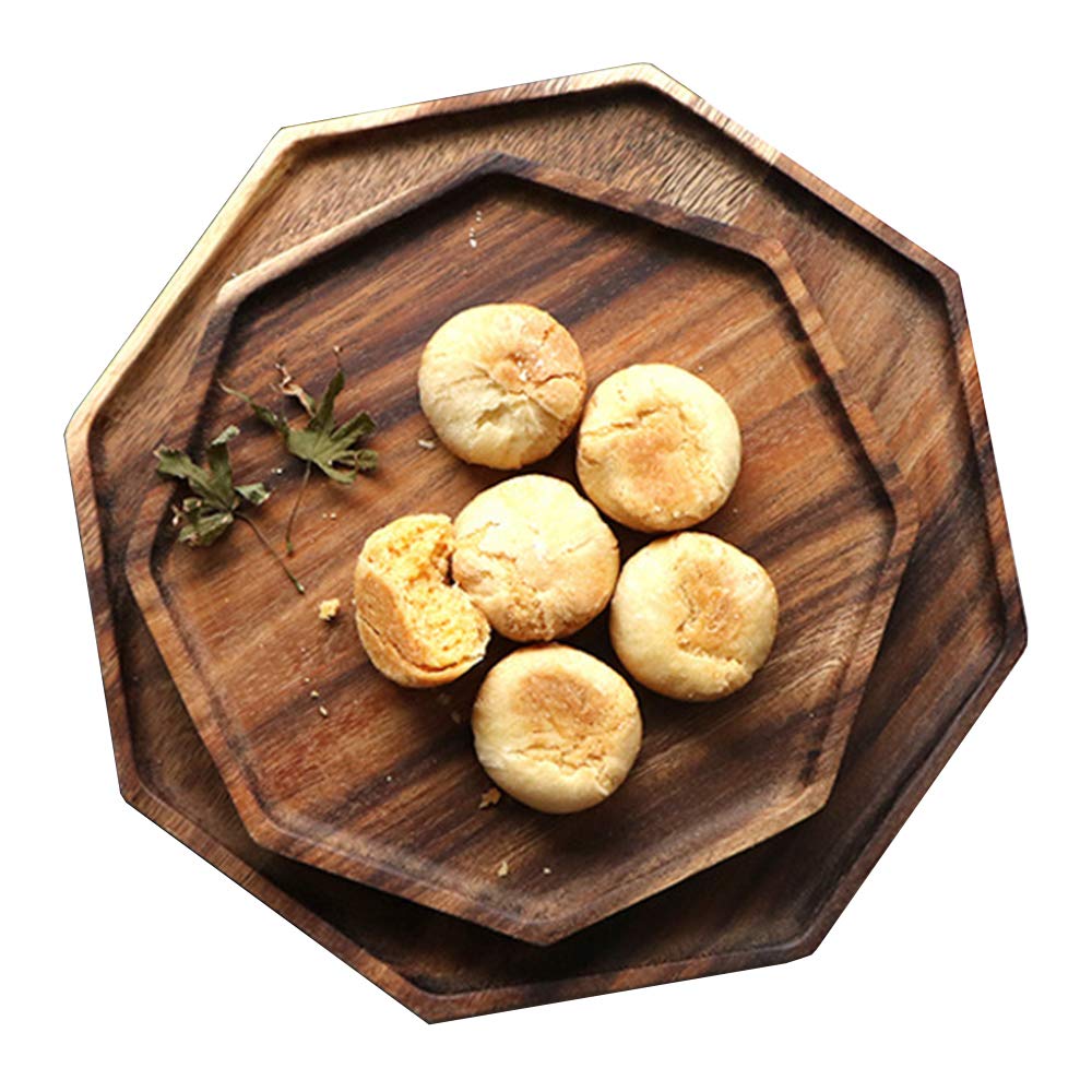 Renawe acacia front packaging showing the 12" tray and 10" plate, easy hosting