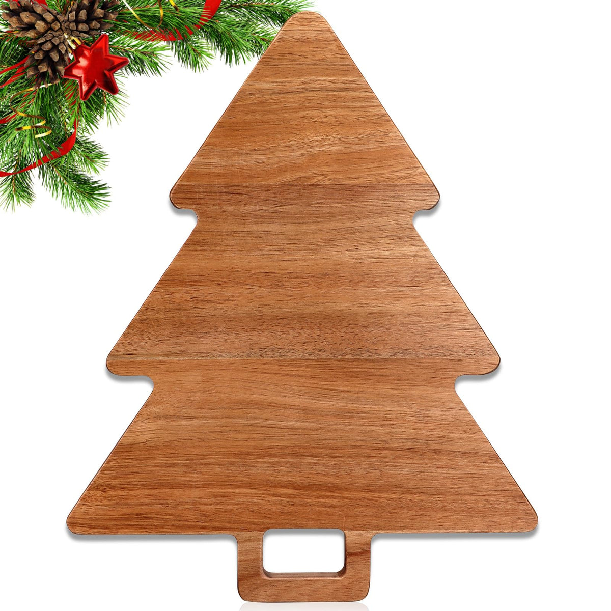 Renawe front view tree-shaped board showing festive design and sturdy size