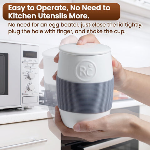 ReneeChef ceramic texture with silicone sleeve for secure grip and heat protection