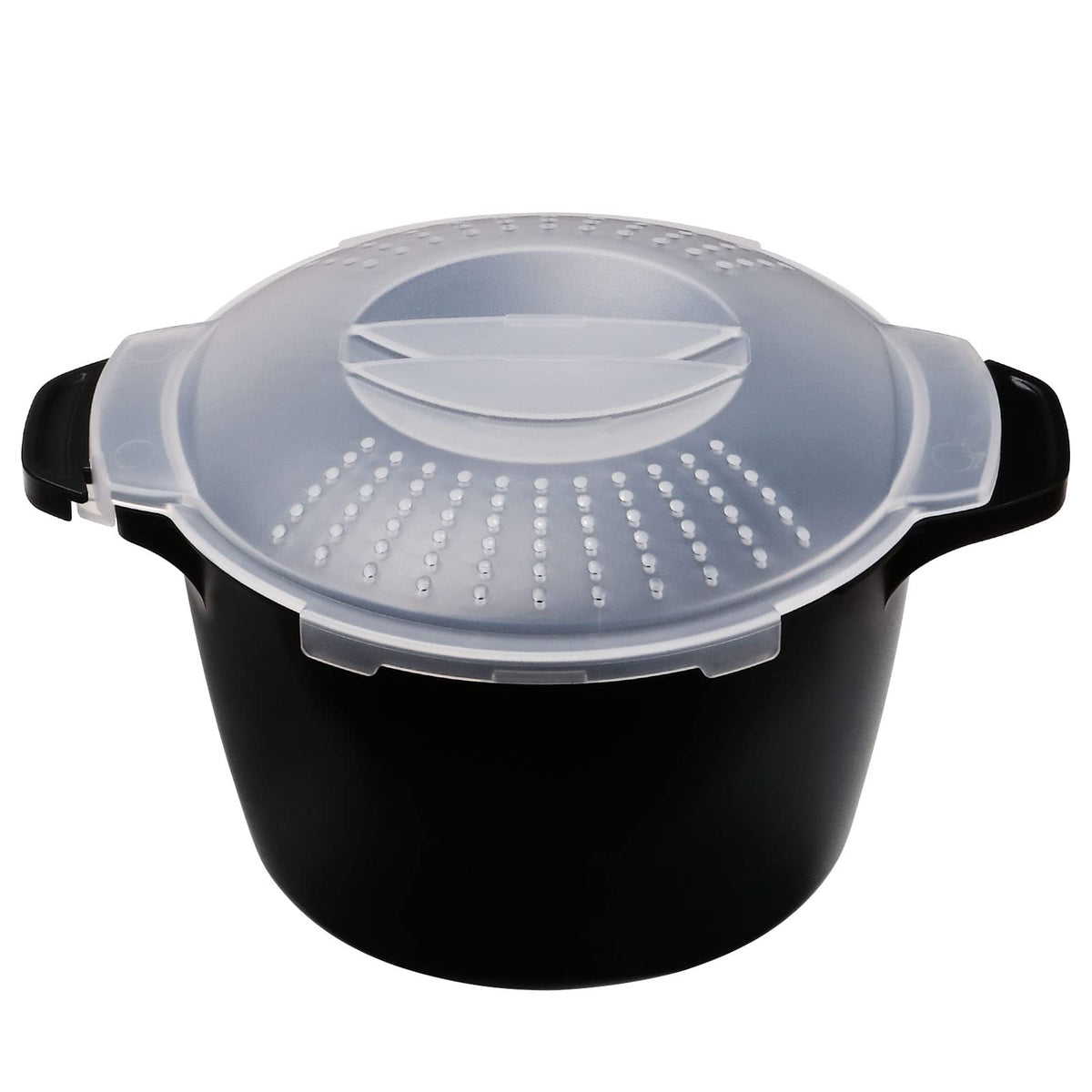 ReneeChef front view of steamer showing full container and lid, fast meals