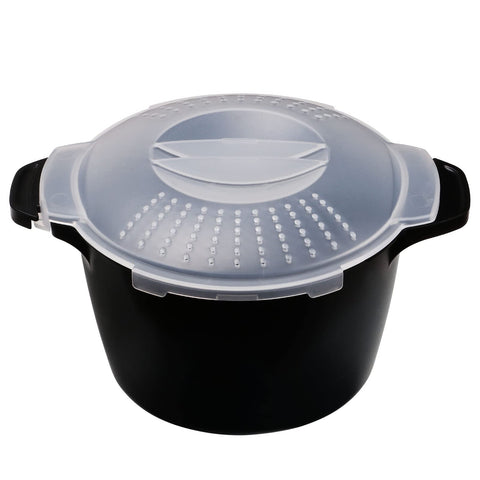 ReneeChef front view of steamer showing full container and lid, fast meals