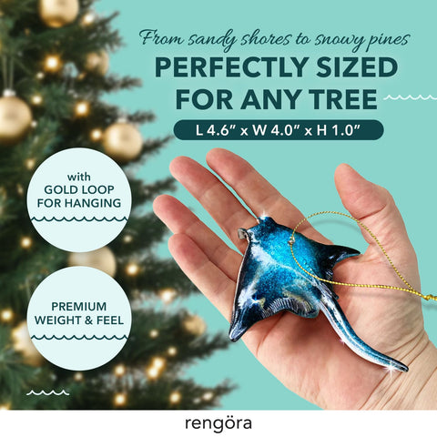 rengöra manta ray next to a hand to illustrate size and gift suitability