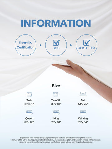 Renvix beside ruler and mattress showing compatibility with up to 21-inch depth