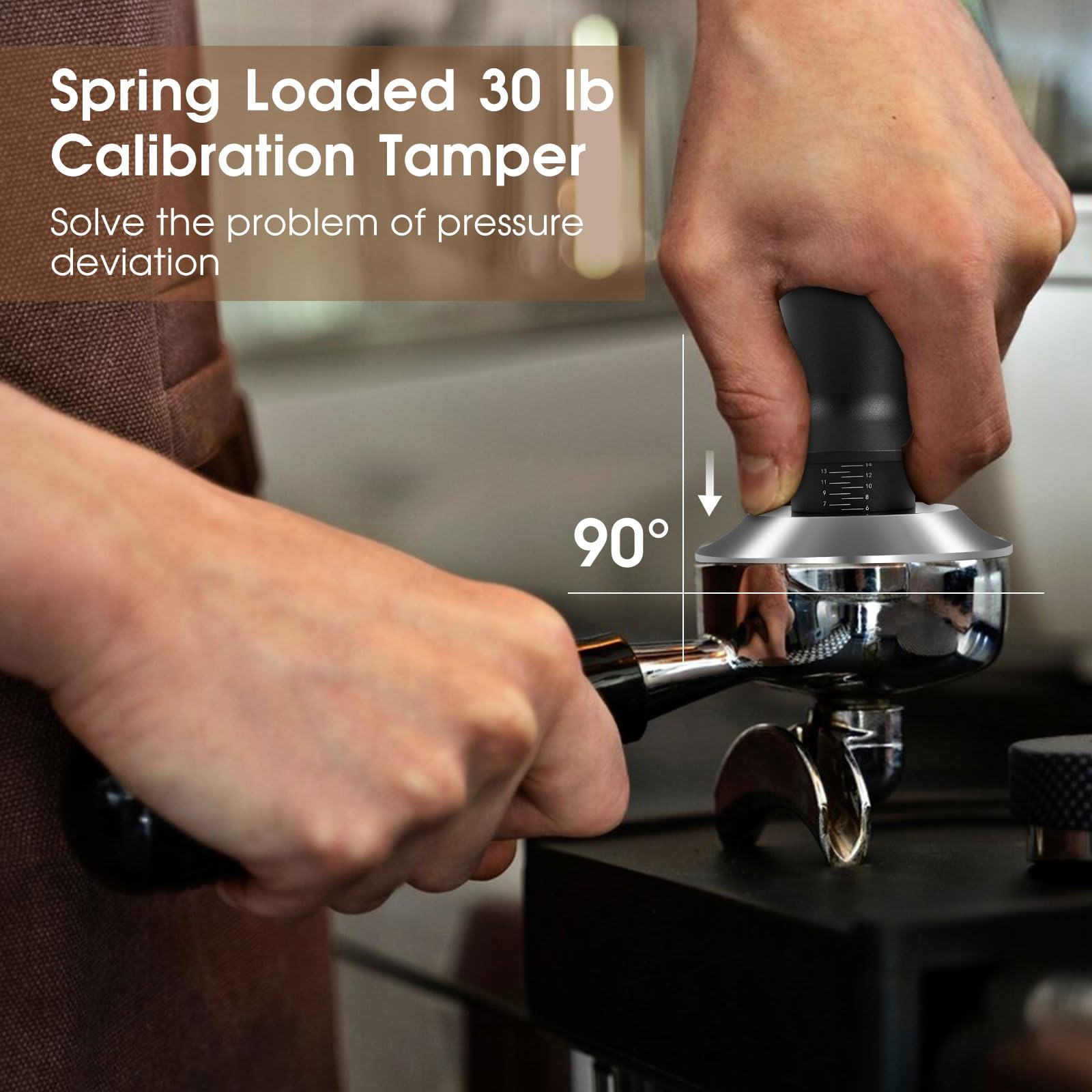 Reoszeank calibrated tamper on silicone mat for consistent tamping