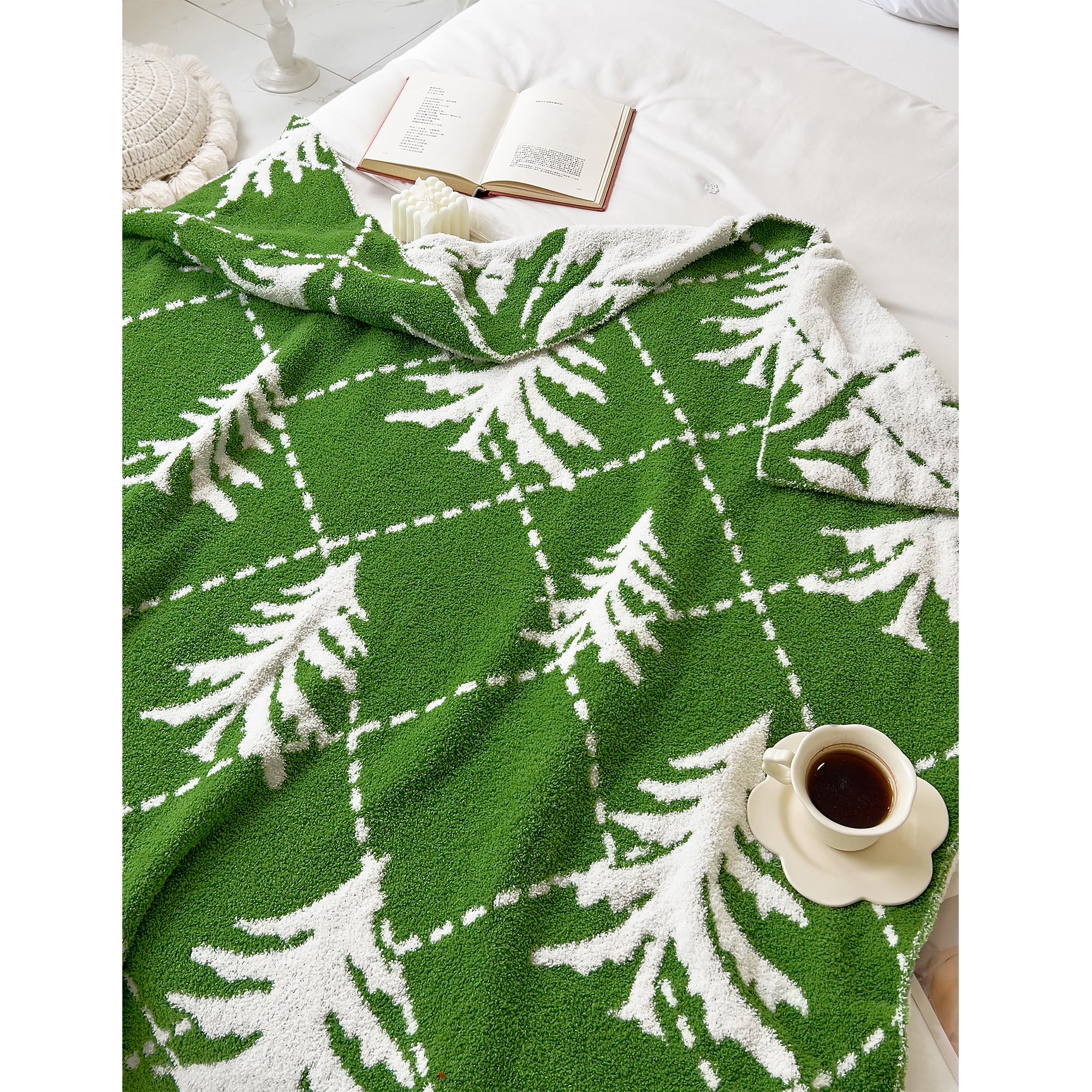 REPRECONF throw draped over sofa in living room, adds seasonal warmth