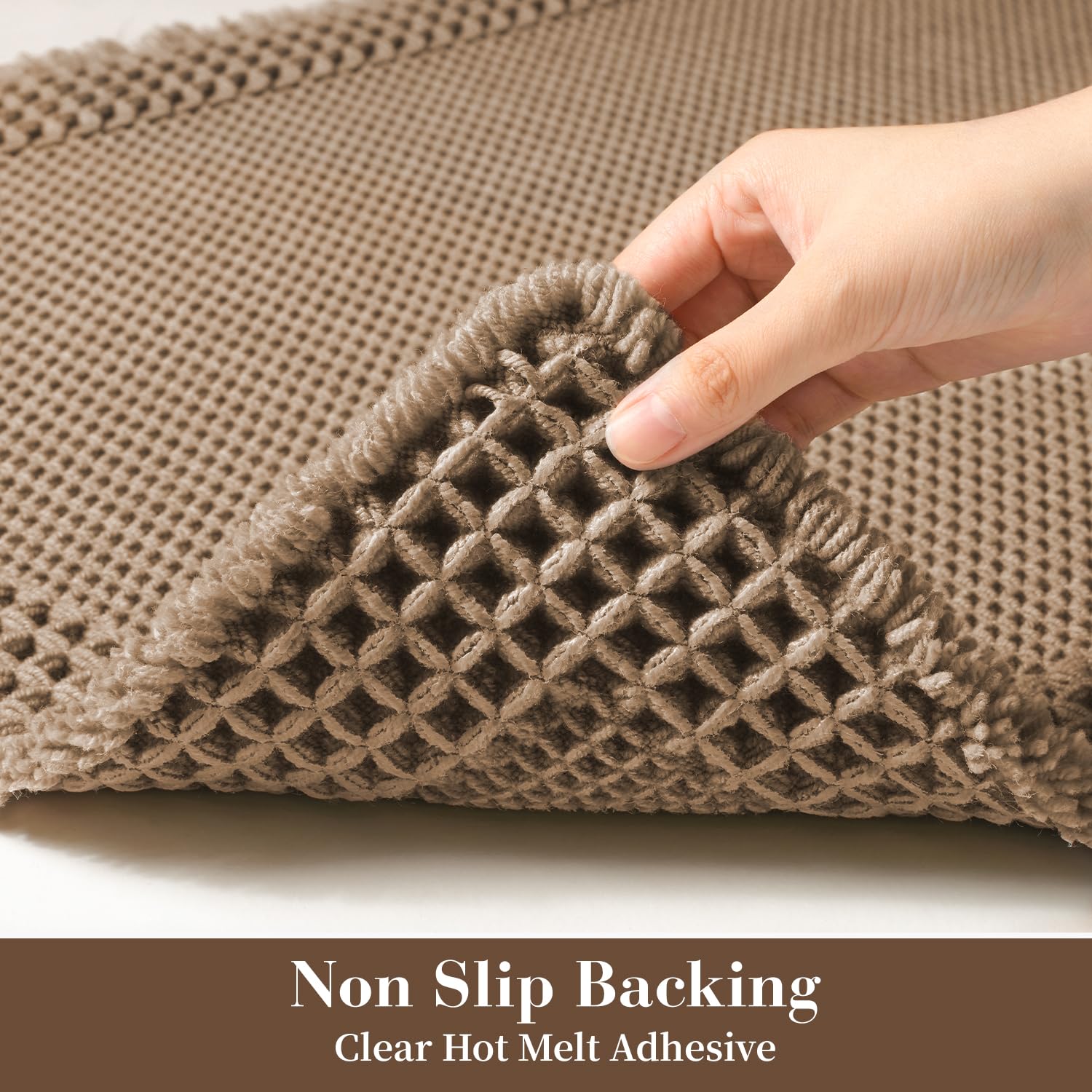 RESARE clear rubber backing close-up showing non-slip grip and safety