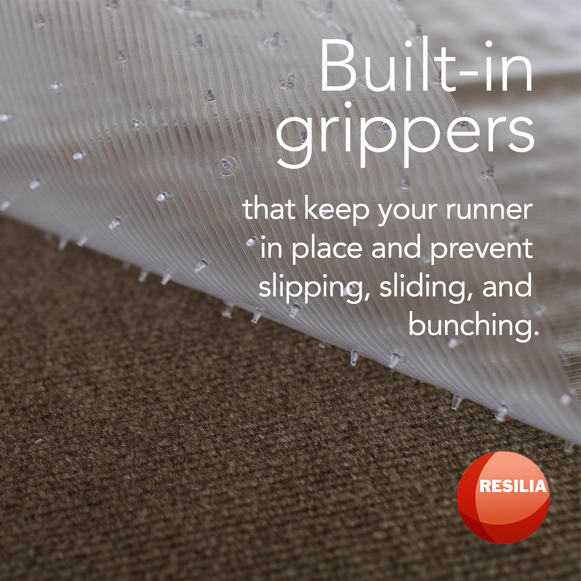 RESILIA underside grip detail preventing sliding on low-pile carpet
