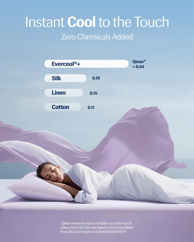 REST Evercool envelope closure detail showing stretch fit and secure pillow hold benefit