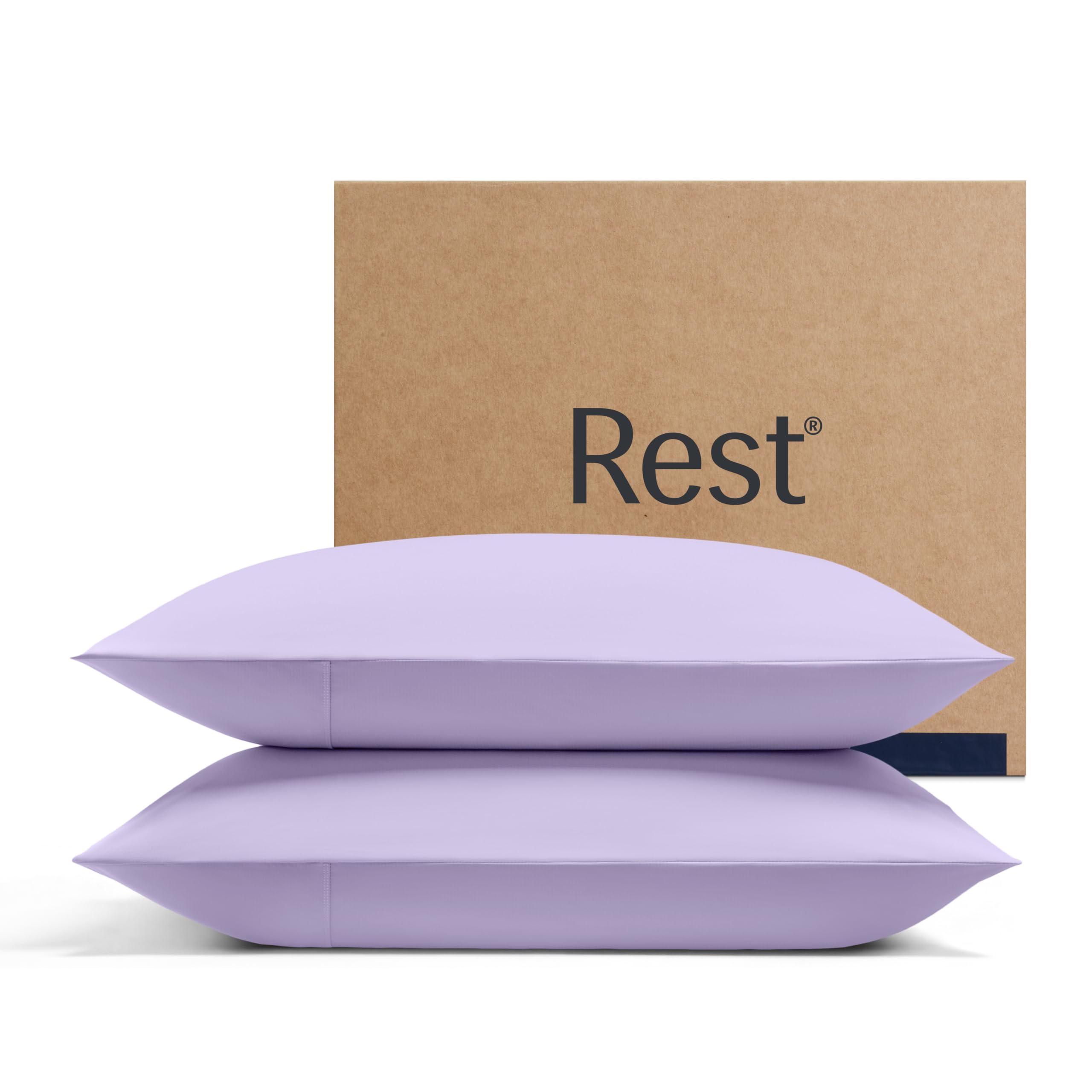 REST Evercool front view of two pillowcases showing packaging and color, highlighting cool comfort