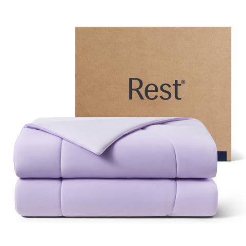 REST front packaging showing boxed comforter and gifting appeal