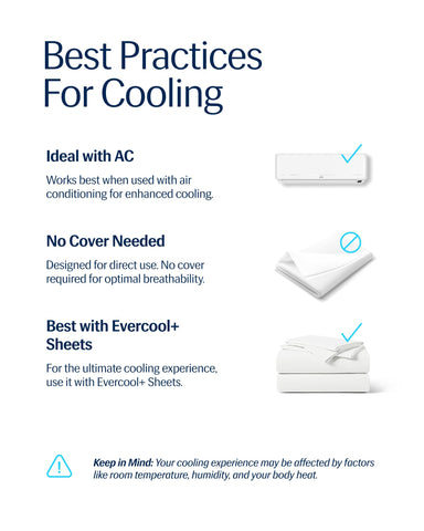 REST Evercool in a styled bedroom lifestyle image showing a cool, breathable sleep setup for hot nights