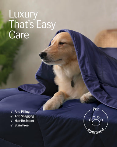 REST person sleeping under comforter, reduced nighttime overheating benefit