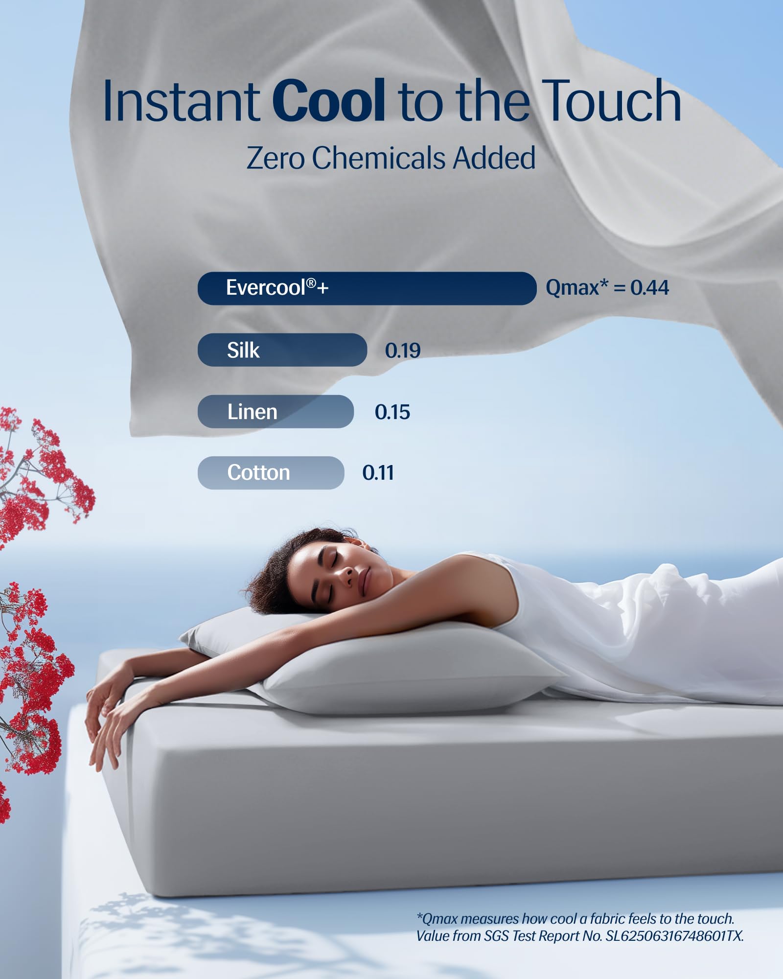 REST Evercool pillowcase smooth surface reducing hair friction for fewer tangles