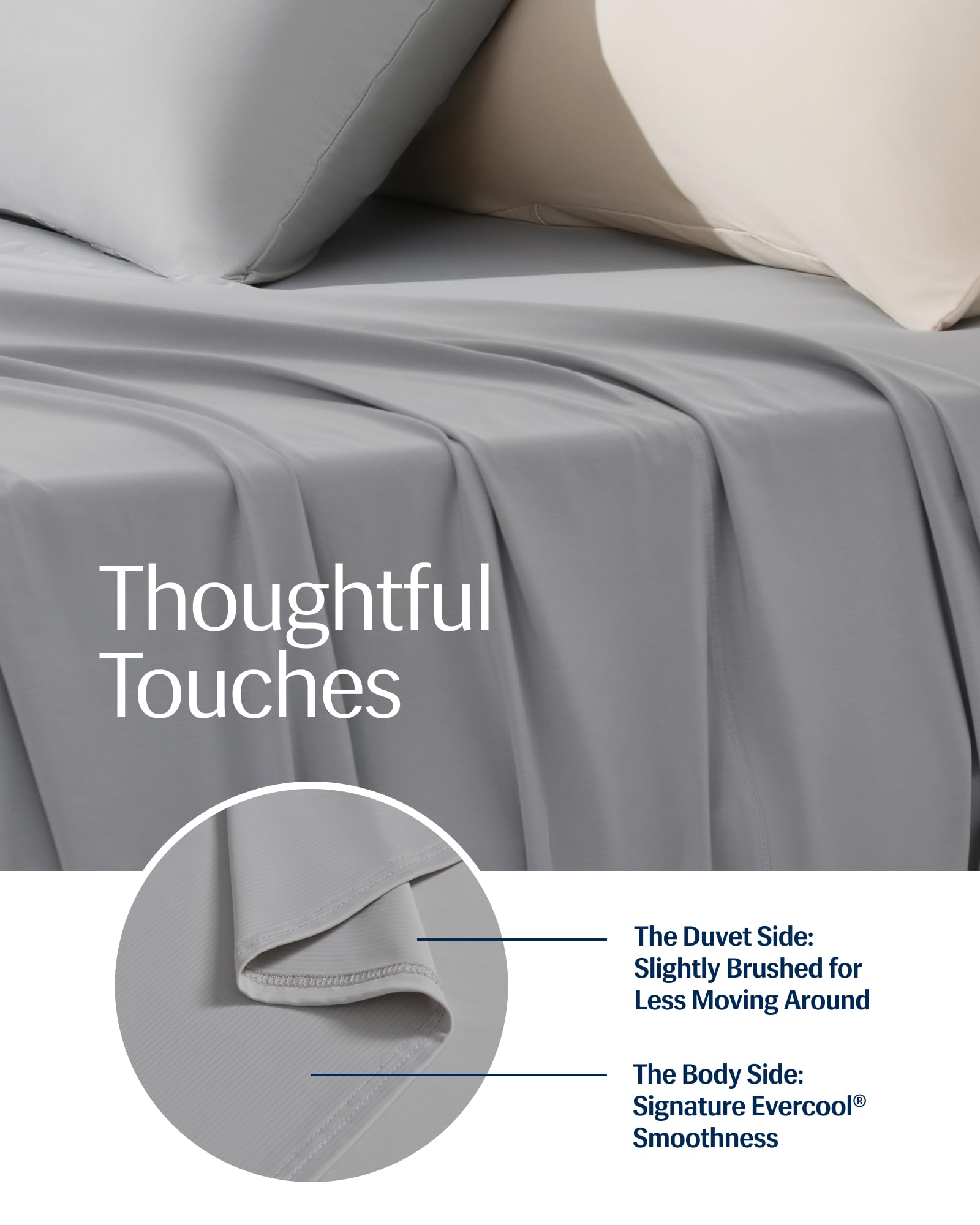 REST Evercool+ label and care closeup showing durable, hygienic technology