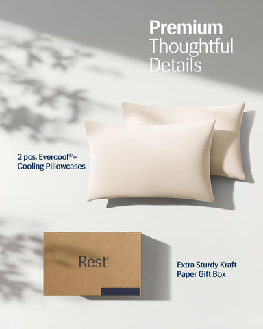 REST Evercool+ next to ruler and pillow to show true-to-size fit