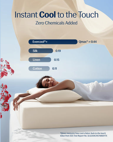 REST Evercool+ pillowcase surface detail showing smoothness for less hair friction