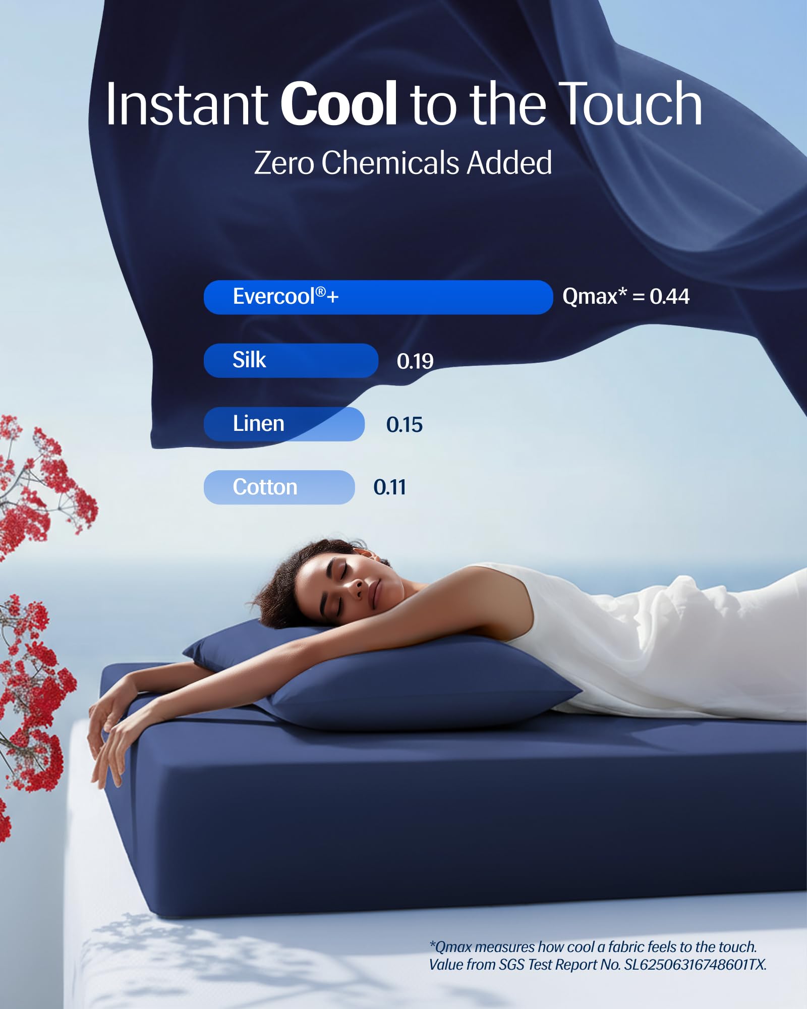 REST Evercool+ pillowcases on pillows highlighting smooth hair-friendly surface