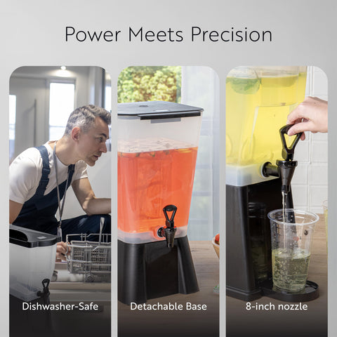 Restaurantware Bev Tek printed graduations on tank for quick volume measurement
