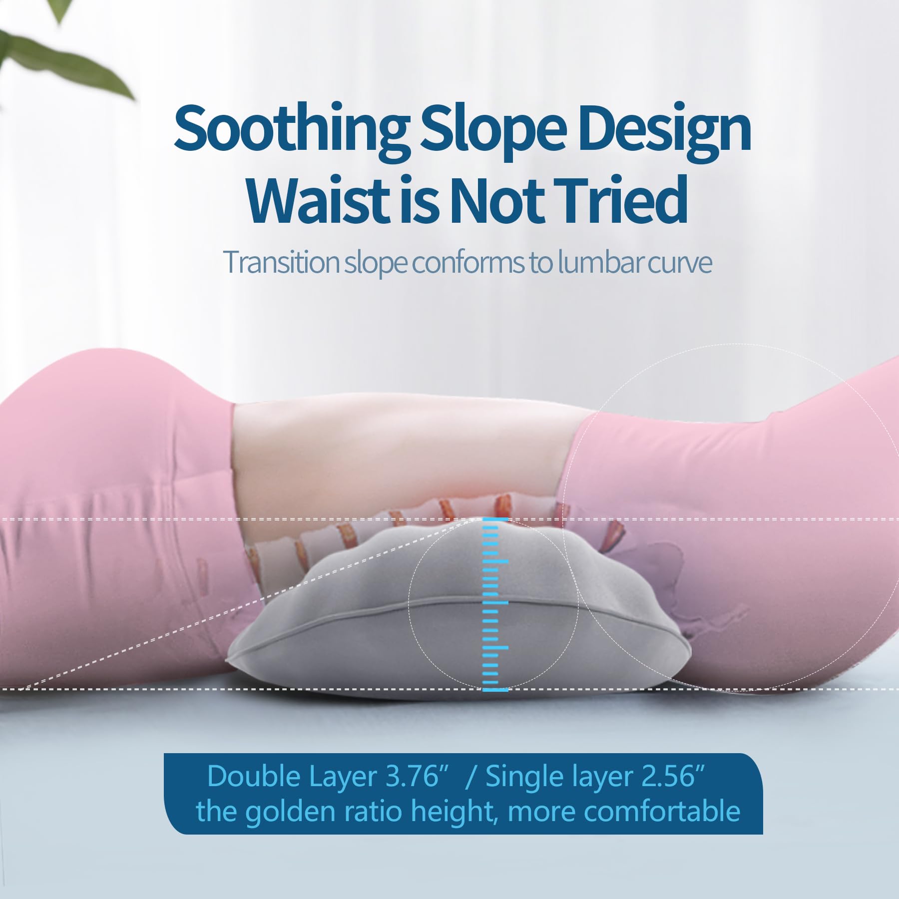 RESTCLOUD pillow fitted on an office chair providing stable non-slip lower-back support