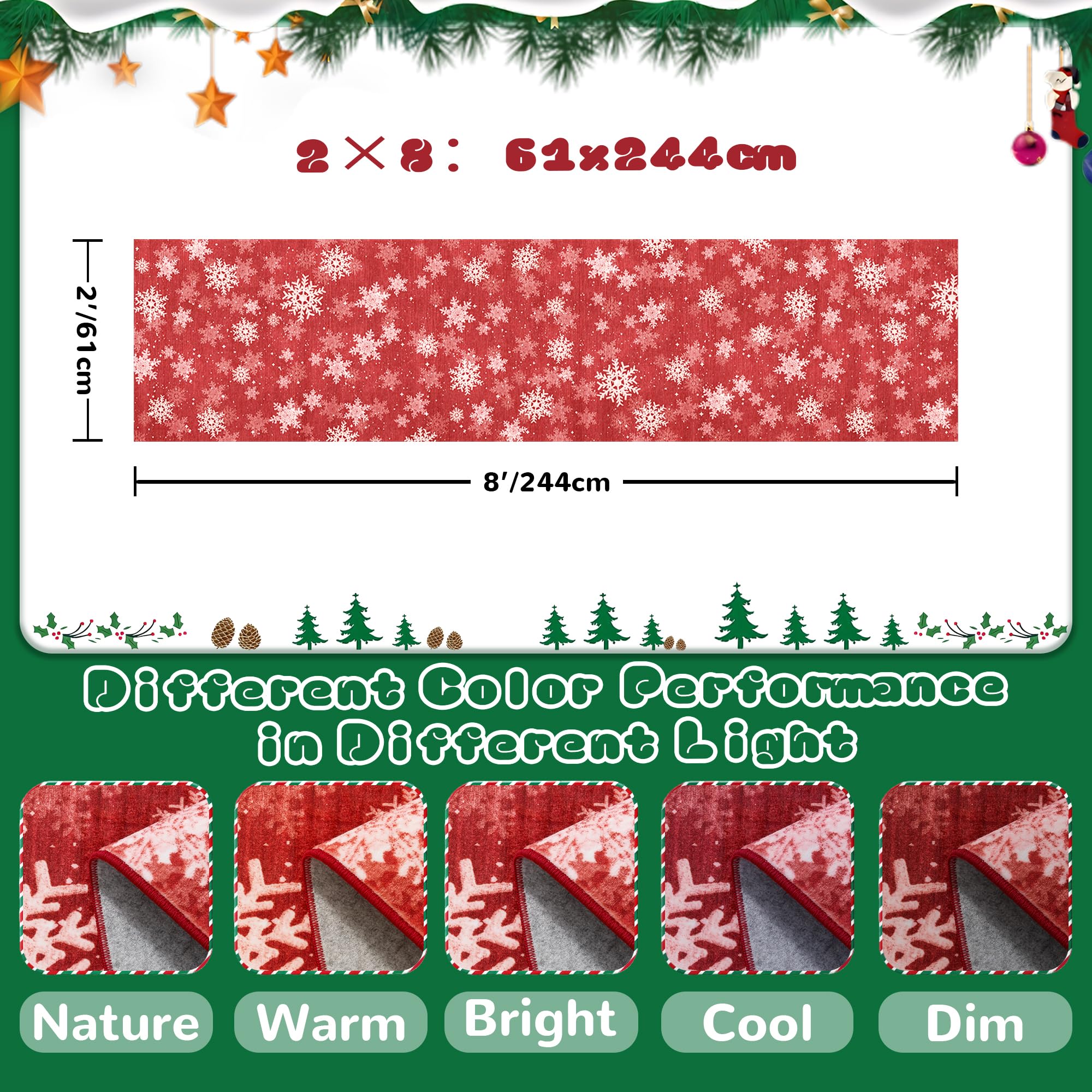 Restydon runner in bedroom scene creating cozy, festive holiday ambience