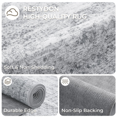 Restydon machine washable rug in washer shows easy cleaning