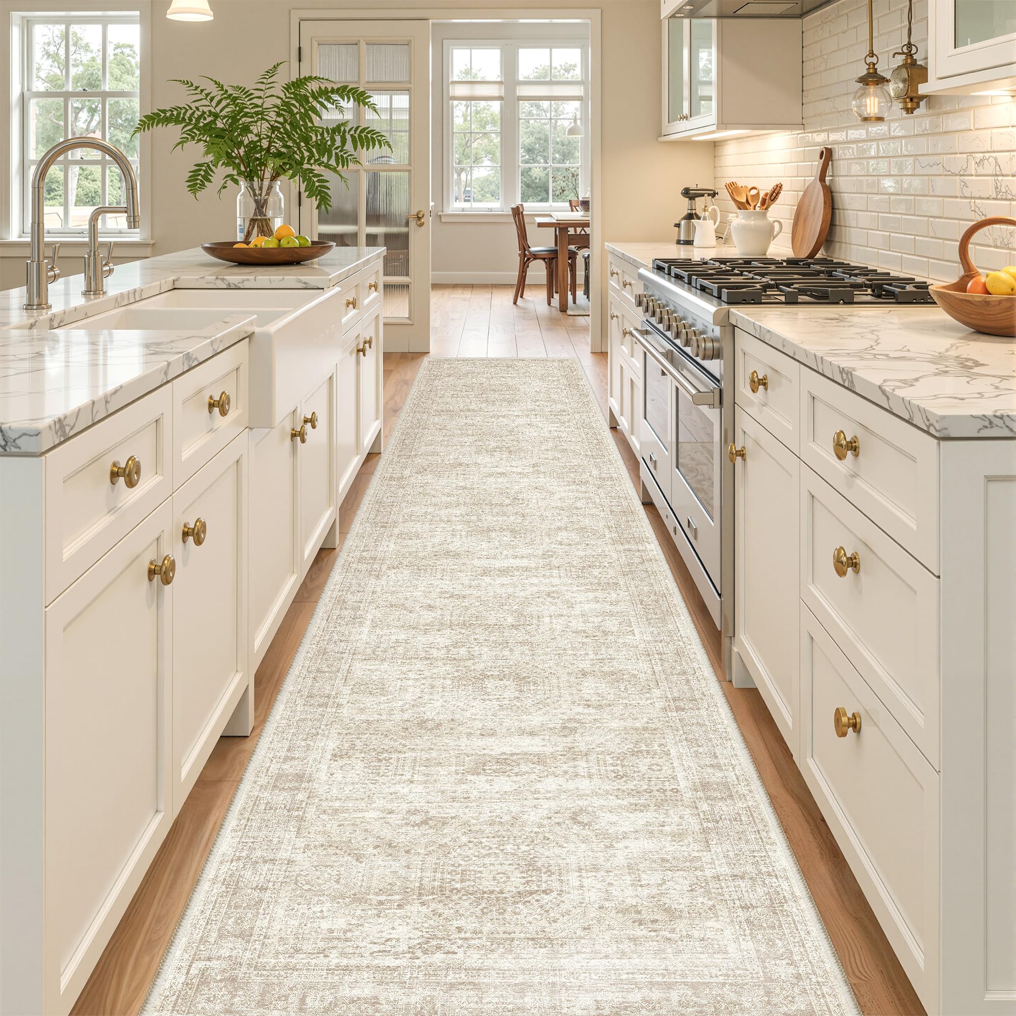 Restydon runner placed in hallway demonstrating thin profile and safe passage benefit