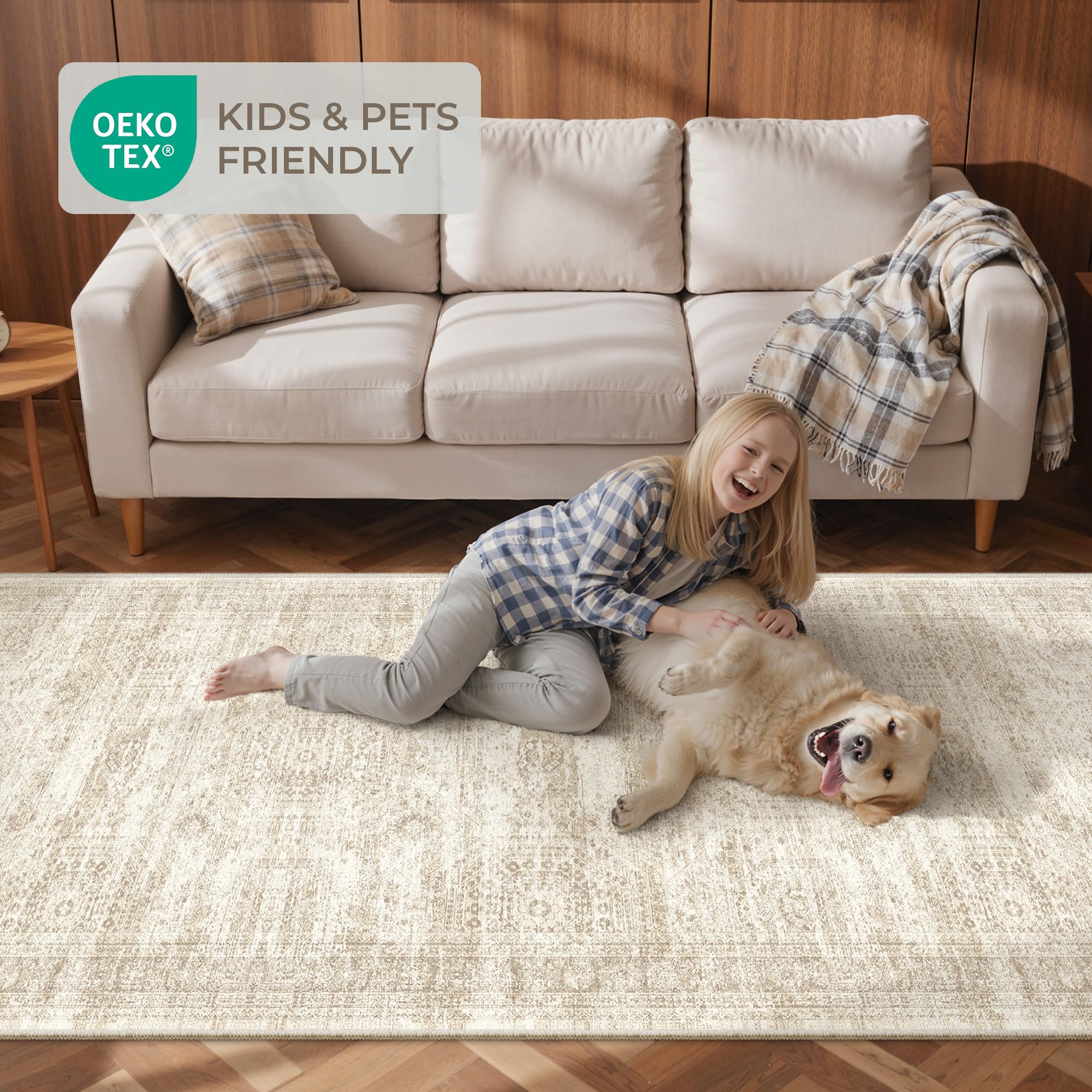Restydon runner next to shoe illustrating scale for hallway and entryway sizing