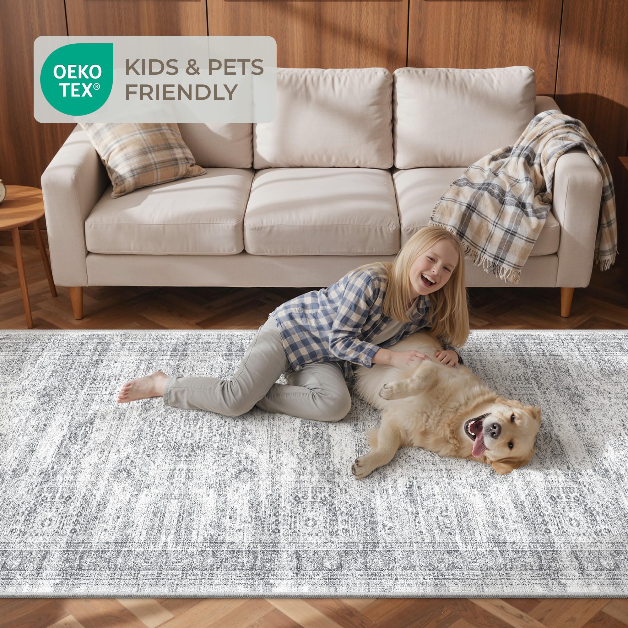 Restydon size scale next to shoe demonstrates slim low-pile fit