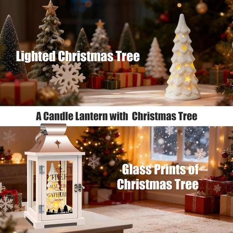 ResWRLD tabletop centerpiece styling showing paired tree and lantern creating cohesion
