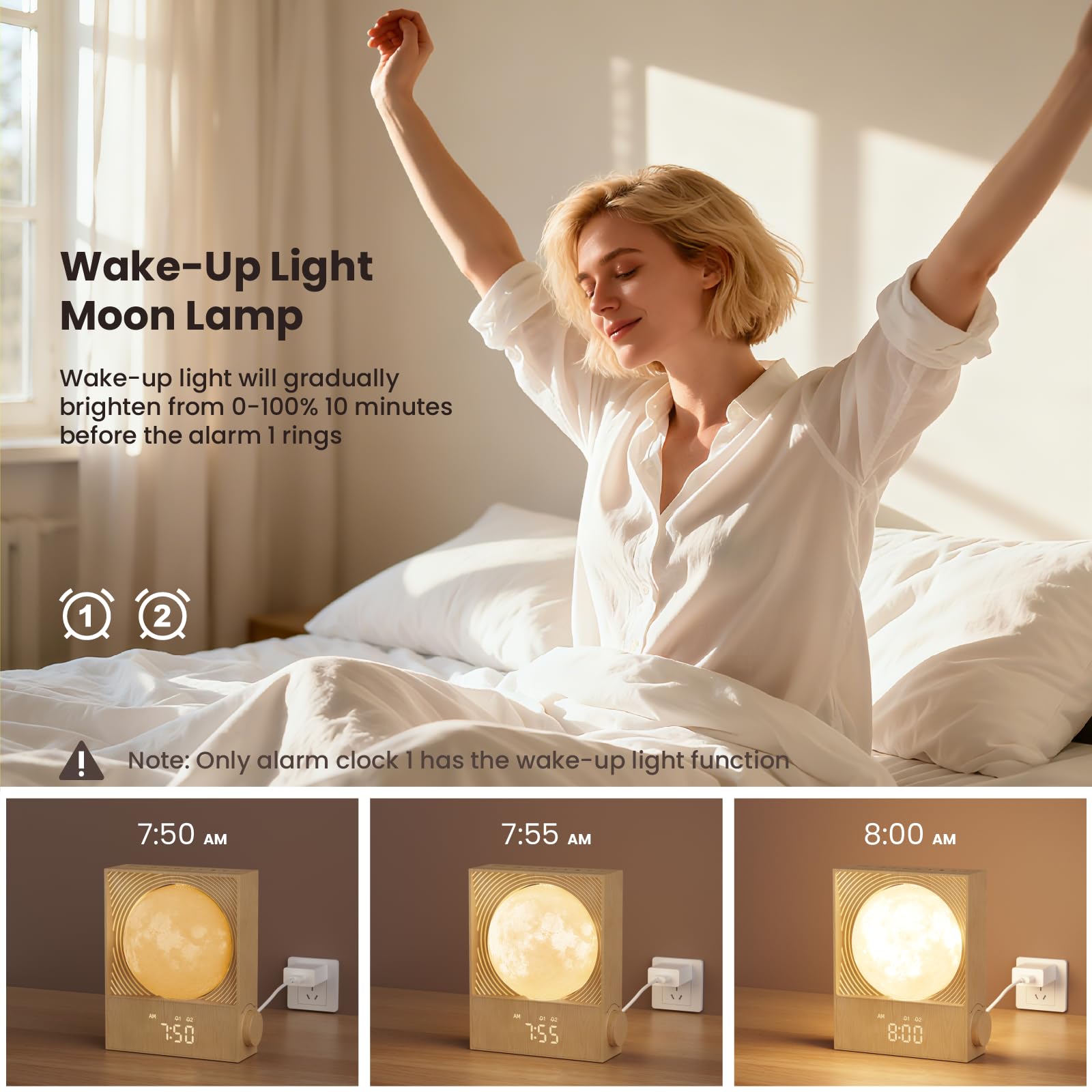 RETEYUNG top snooze button and profile showing quick snooze and alarm-off convenience