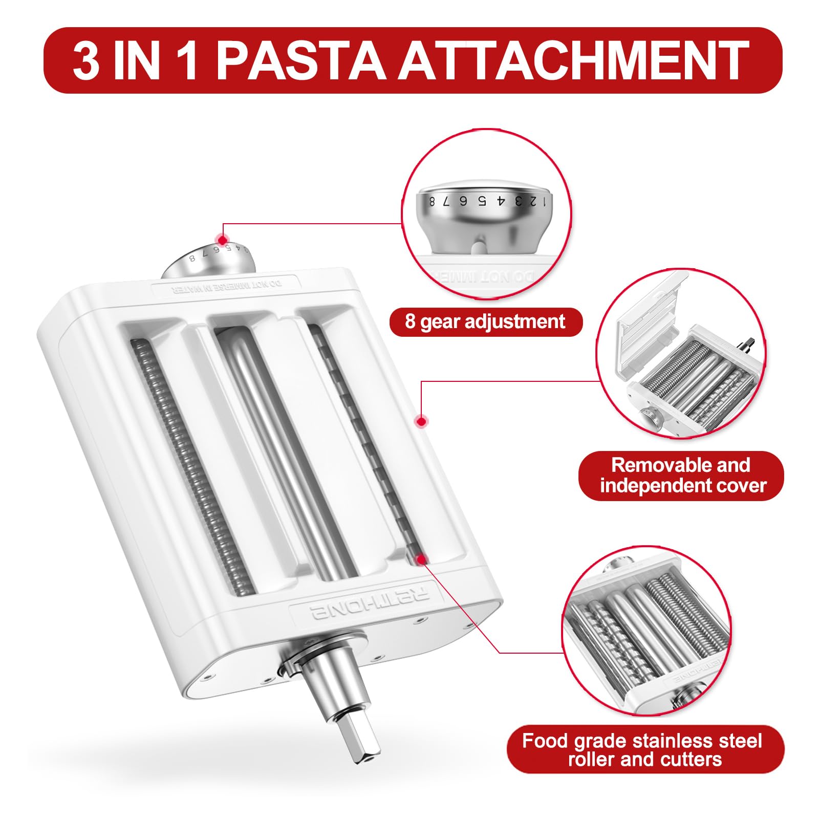 RETHONE dough being fed through roller producing even pasta sheets fast