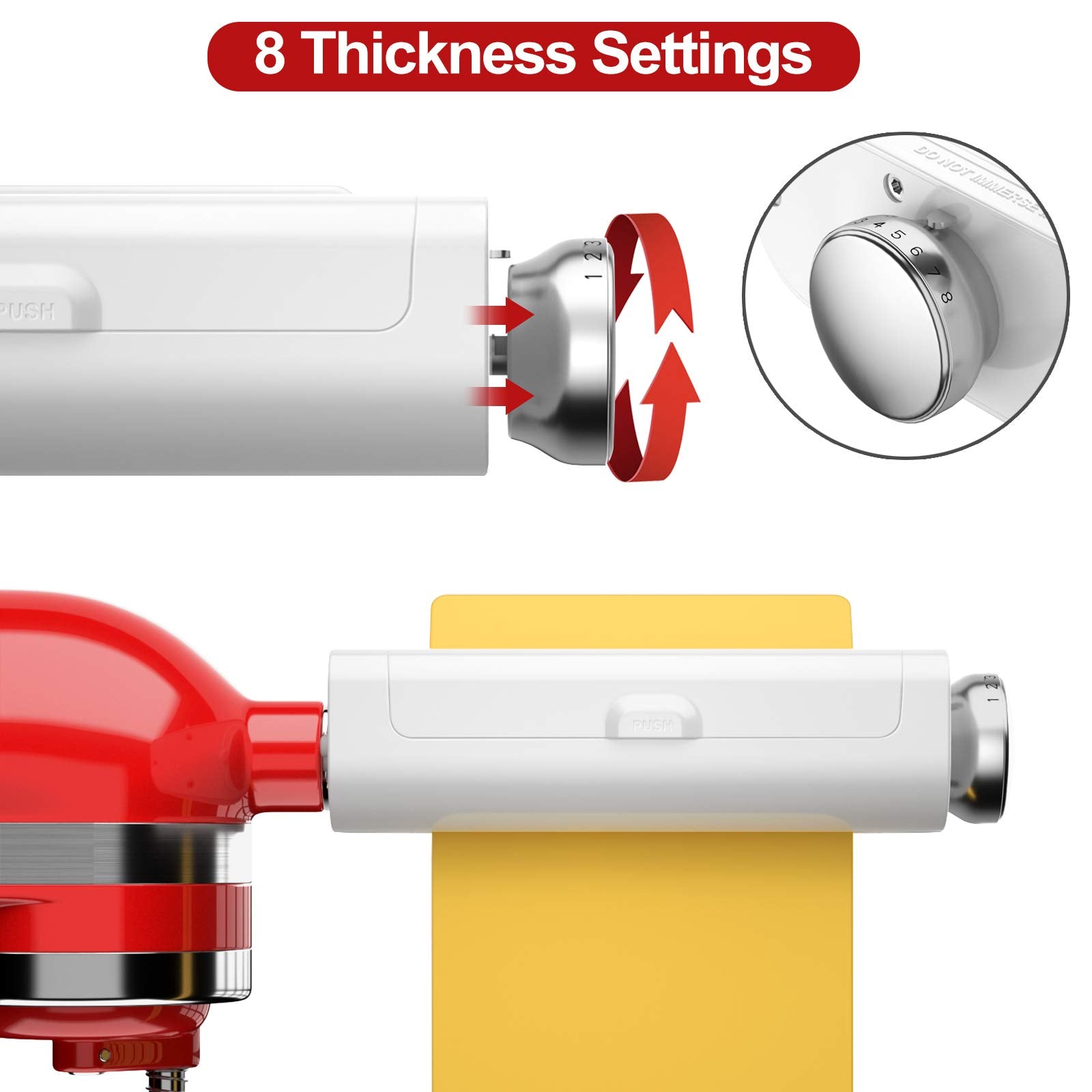 RETHONE fettuccine cutter detail producing wide ribbons for hearty sauces