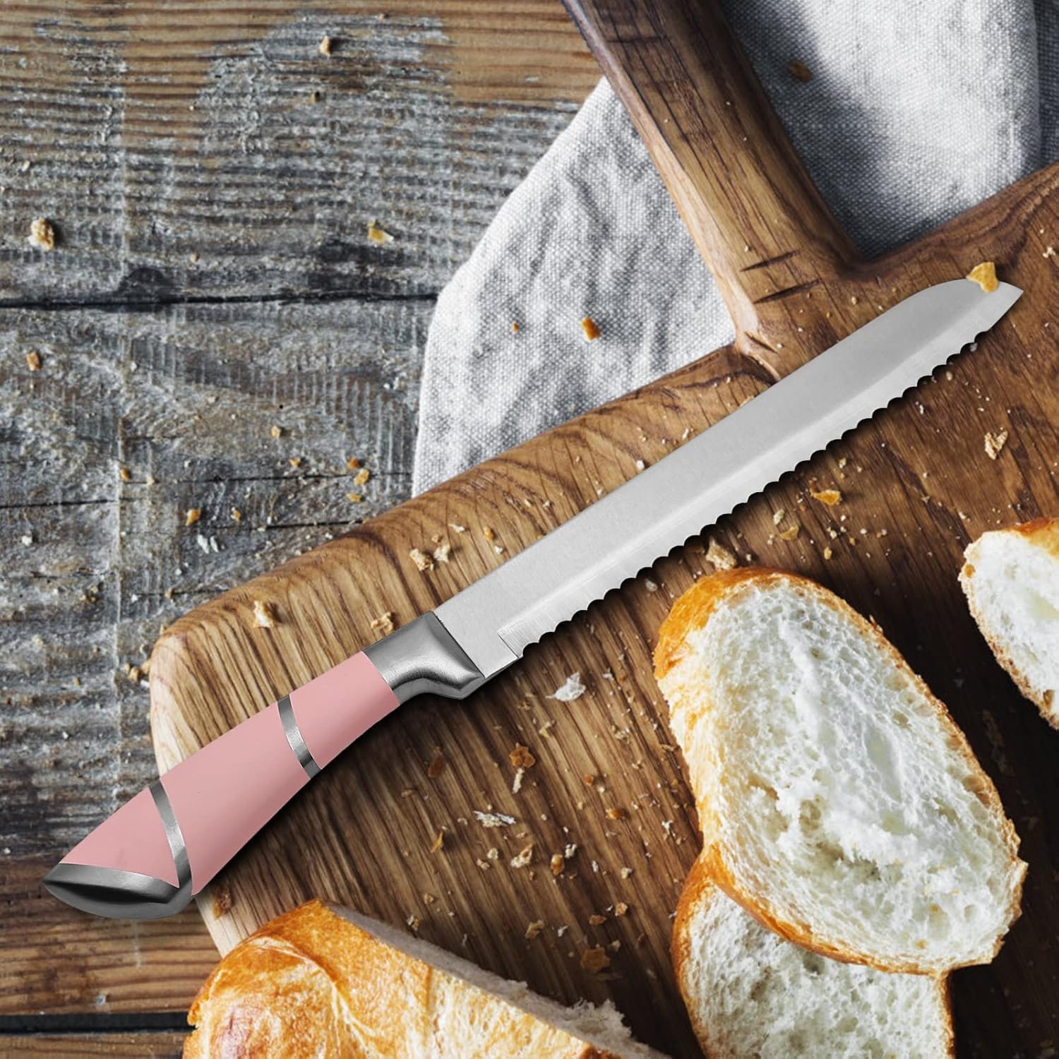 RETROSOHOO knives next to ruler for scale, illustrating sizes and countertop fit