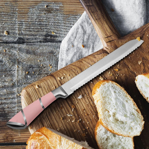 RETROSOHOO knives next to ruler for scale, illustrating sizes and countertop fit