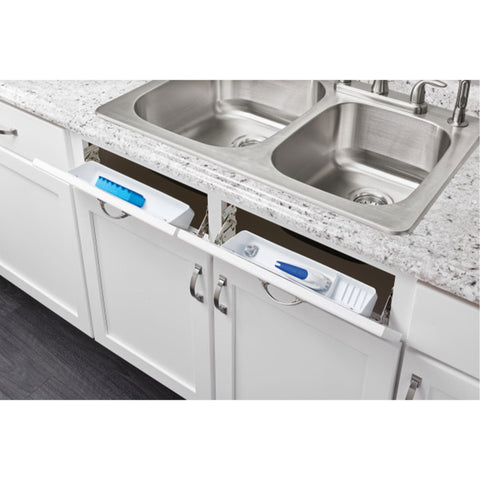 Rev-A-Shelf hinge and mounting hardware detail demonstrating durable installation
