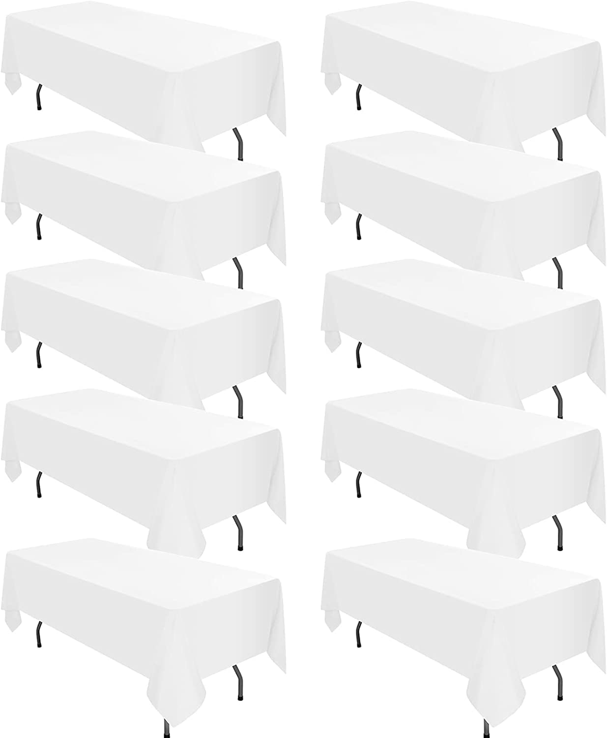 REWOMC front view of white tablecloth pack showing clean presentation and value