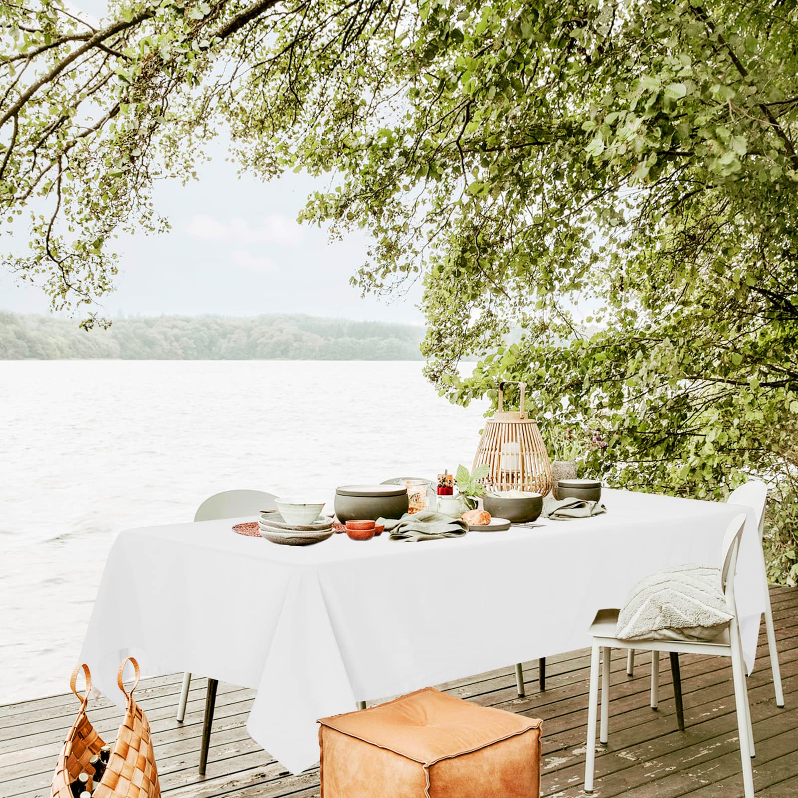 REWOMC draped on 8ft banquet table demonstrating 15-inch drop and neat fit
