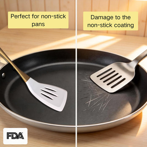RFSCDI using spatula in wok demonstrating heat resistance and efficient stir-frying